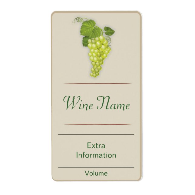 White Grape Wine Label (Front)