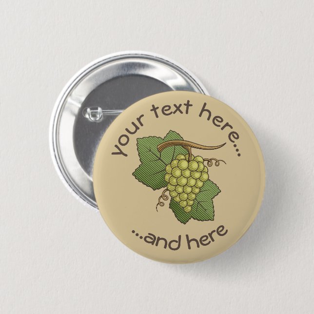 White Grapes 6 Cm Round Badge (Front & Back)