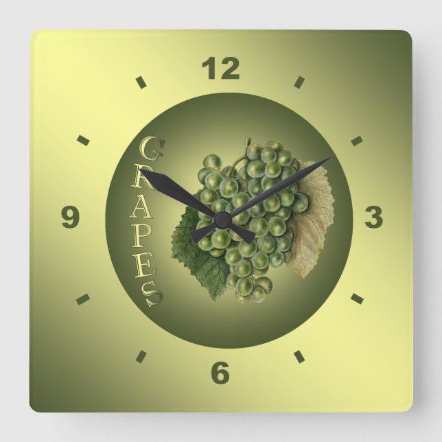 White Grapes ~ Botanical Clock ~ Kitchen ~ (Front)