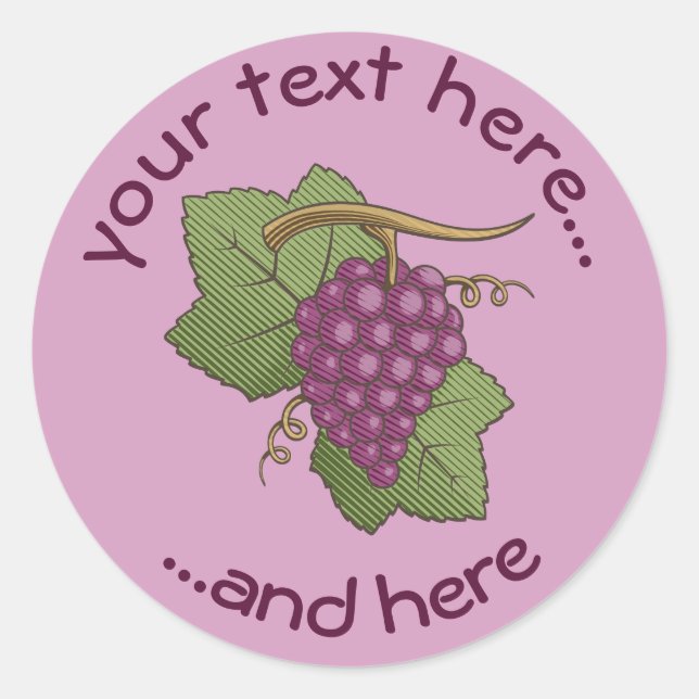 White Grapes Classic Round Sticker (Front)