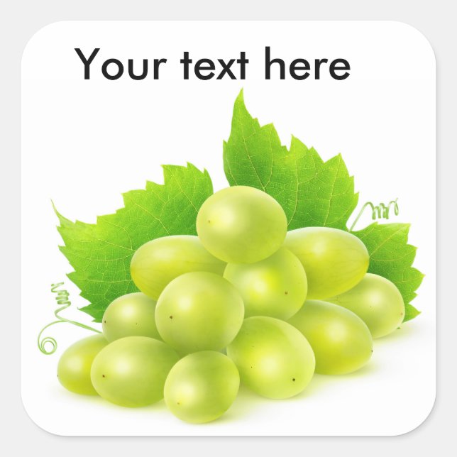 White grapes square sticker (Front)