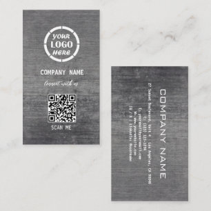 White Gray Professional Design Modern QR Code Business Card