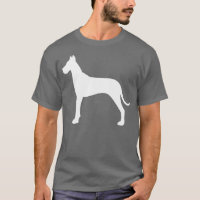 White Great Dane Dog Silhouette Large Graphic