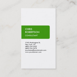 White Green Attractive Charming Business Card