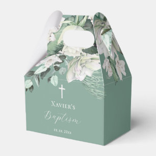 white green bouquet Baptism Favour Box