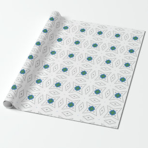White Green doted Pattern Wrapping Paper
