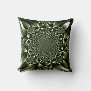 White Green Forest Leaf Petals Cushion