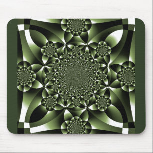 White Green Forest Leaf Petals Mouse Pad