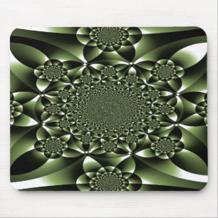 White Green Forest Leaf Petals Mouse Pad