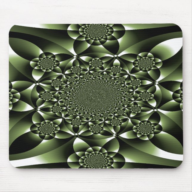 White Green Forest Leaf Petals  Mouse Pad (Front)