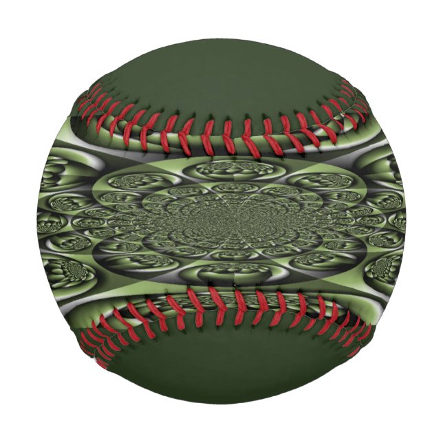White Green Forest Mini Spheres Baseball (Front)