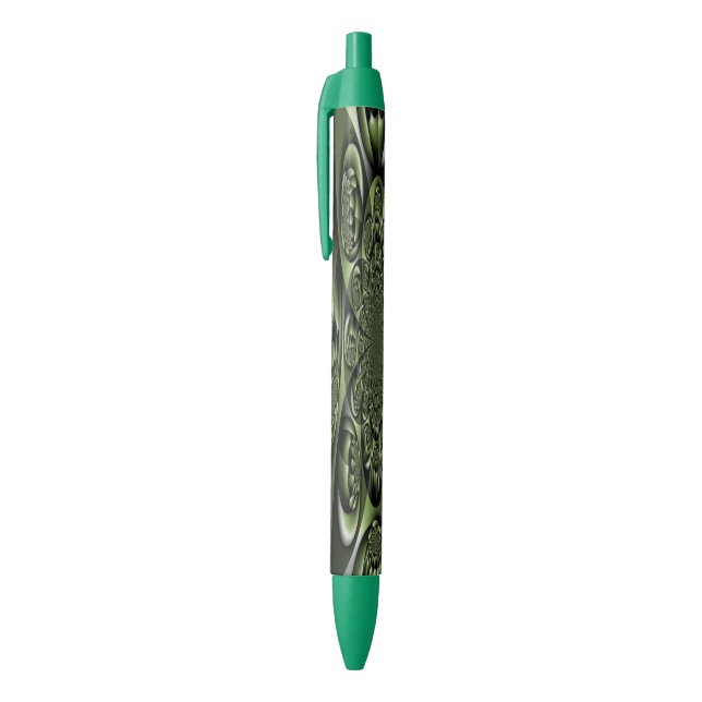 White Green Forest Mini Spheres  Black Ink Pen (Top (Vertical))