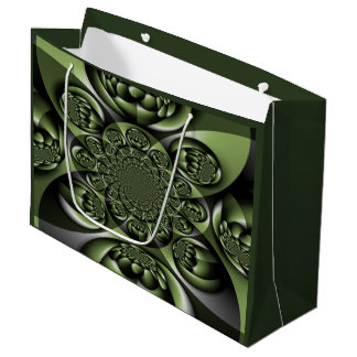 White Green Forest Mini Spheres Large Gift Bag