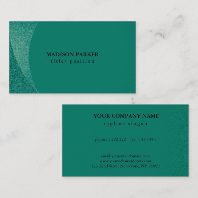 White & Green Glitter  Business Card (Front/Back)