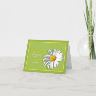 White Green Gold Daisy Wedding Thank You Card