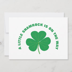 White Green Irish Baby Shower Little Shamrock Cool Thank You Card