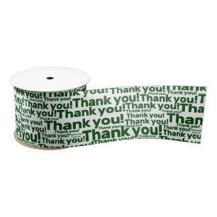 White & Green Lawn Care Service Thank You! Satin R Ribbon
