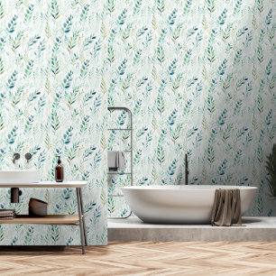 White Green Leaves Wallpaper