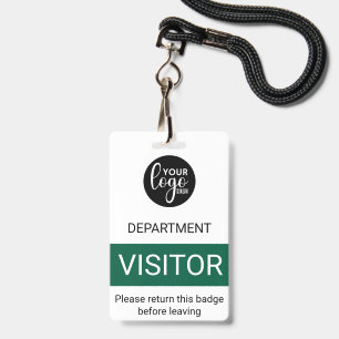White Green Logo Visitor ID Badge