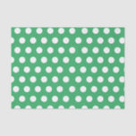 White & Green Medium Polka Dot Party Tissue Paper<br><div class="desc">Wrap your Christmas or party gifts in style with this chic white & green large medium sized polka dot tissue paper. Great for holidays,  winter,  parties,  and retro weddings.</div>