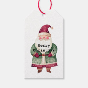 White Green Red Merry Christmas Santa Gift Tags