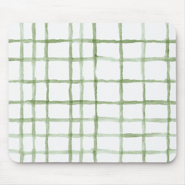 White Green Stripes Mouse Pad (Front)