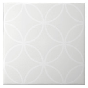 White grey and white petals circle diamond pattern tile