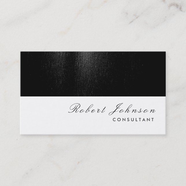 White Grey Black Modern Consultant Business Card (Front)