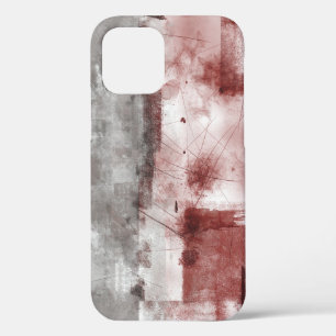 White Grey Burgundy Rustic Modern Abstract Nr56 iPhone 12 Case