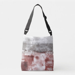 White Grey Burgundy Rustic Modern Abstract Nr56 Crossbody Bag