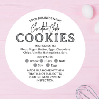White Grey Chocolate  Cookies Cottage Law Sticker