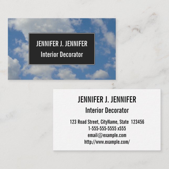White/Grey Clouds and Blue Sky Business Card (Front/Back)