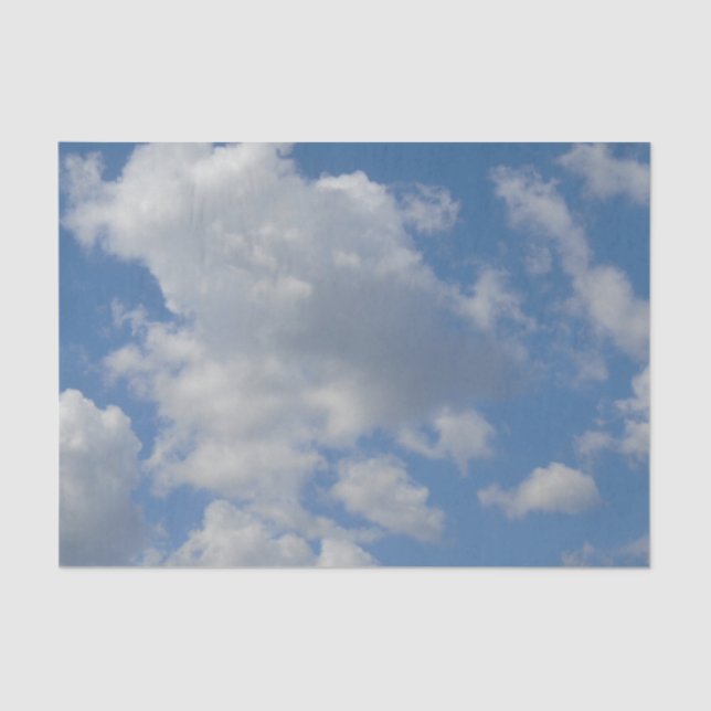 White/Grey Clouds and Blue Sky Tissue Paper (Front)