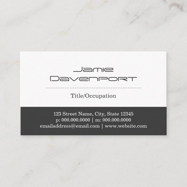 White & Grey Colour Blocks Business Card (Front)