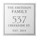White & Grey Date Established Address House Plaque Tile<br><div class="desc">Introducing our sophisticated and sleek white and grey house address plaque, featuring a minimalist design that exudes elegance. This plaque not only displays your house number but also includes the date of establishment, adding a personal touch to your home. Elevate the exterior of your residence with this stylish and timeless...</div>