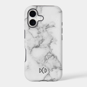 White & grey faux marble