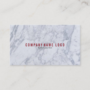 White & Grey Faux Marble Stone Business Card