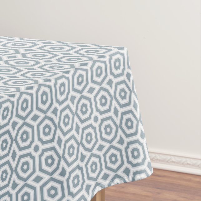 white grey geometric pattern art deco  tablecloth (In Situ)