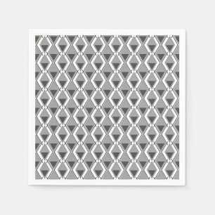 white grey geometric print art deco napkin
