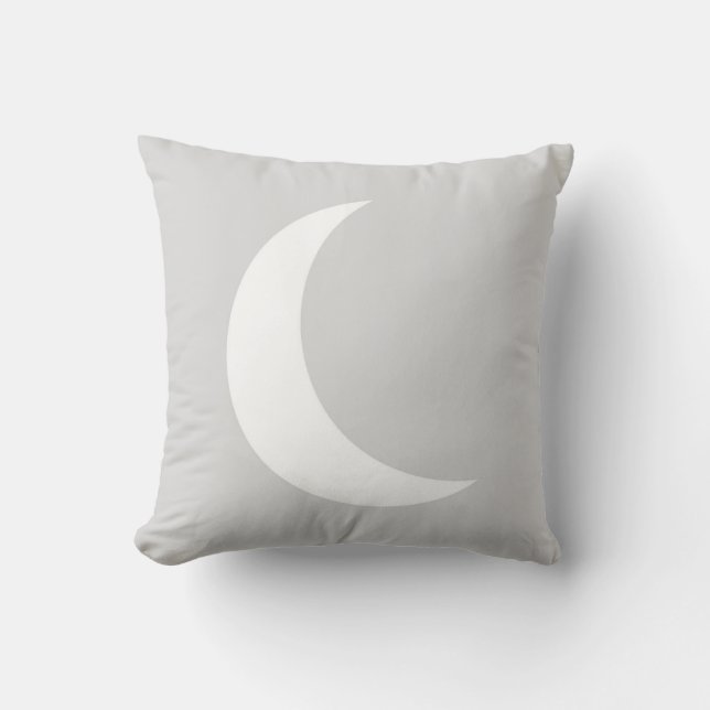 White & Grey Half Moon Cushion (Front)