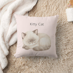 White Grey Kitty Cat Cushion