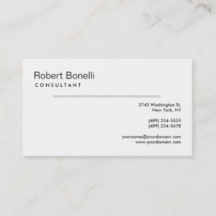 White Grey Line Modern Consultant Business Card
