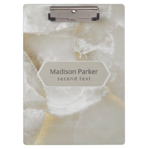 White & Grey Marble  Clipboard