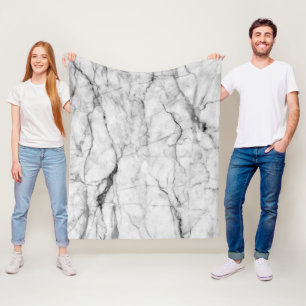 White grey marble texture fleece blanket