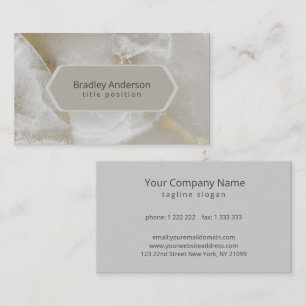 White & Grey Marble with Gold  Business Card