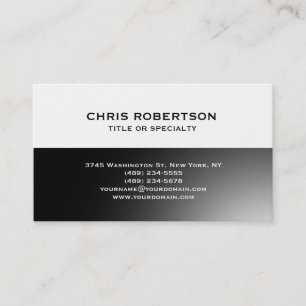 White Grey Modern Simple Plain Business Card
