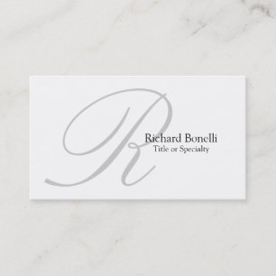 White Grey Monogram Consultant Business Card
