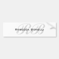 White Grey Monogram Name Initials Plain Stylish