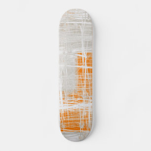 White grey orange abstract skateboard