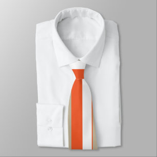 White Grey Orange Stripes     Tie
